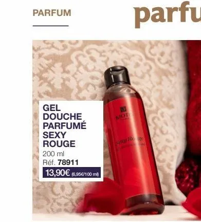 parfum  gel douche parfumé sexy rouge  200 ml  réf. 78911  13,90€ (5,95€/100 ml)  kiot  sexy roge 