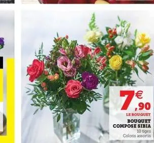 € ,90  le bouquet bouquet compose sibia 10 tiges coloris assortis 