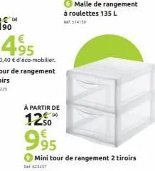 à partir de  1250 995  mini tour de rangement 2 tiroirs  ref. 23237 