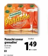 perlembourg  panache  grenadine  ere bad  panaché saveur grenadine  0,5% vol. 5613412  22  pt-535/2022  6x25 el  1.49 