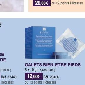 KIOTIS  NOTIS  GALETS BIEN-ETRE PIEDS 8 x 10 g (16,13€/100 G)  12,90€ Réf. 28436 ou 13 points Hôtesses 