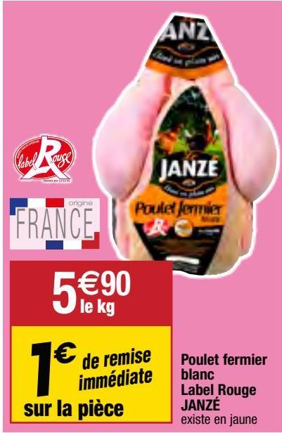 poulet fermier blanc label rouge Janzé