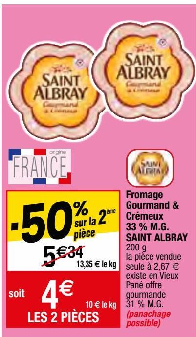 fromage gourmand & crémeux 33% M.G. Saint Albray