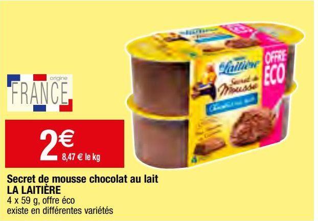 secret de mousse chocolat au lait La Laitière