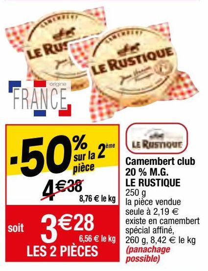 camembert club 20% M.G. Le rustique