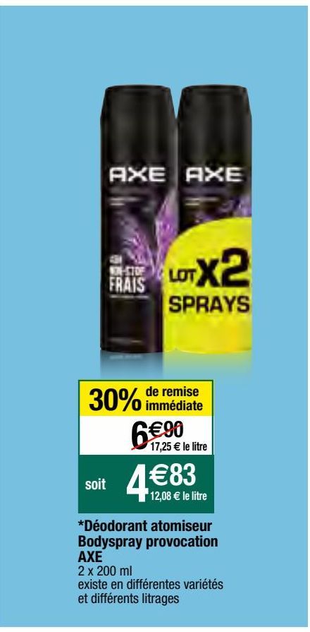 déodorant atomiseur bodyspray provocation Axe
