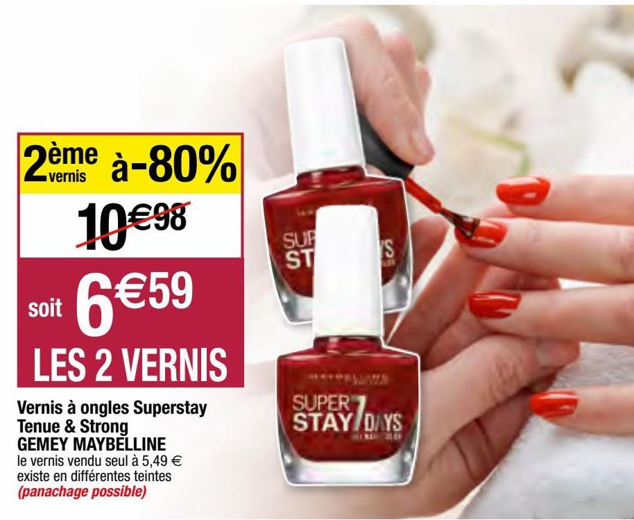 vernis à ongles superstay tenue & strong Gemey Maybelline
