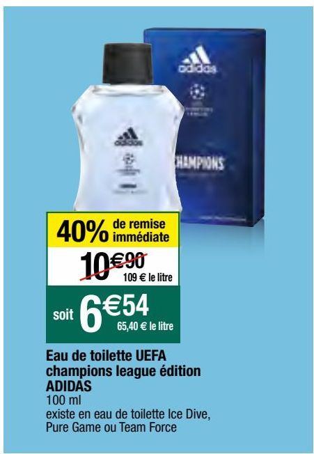 eau de toilette UEFA champions league édition Adidas