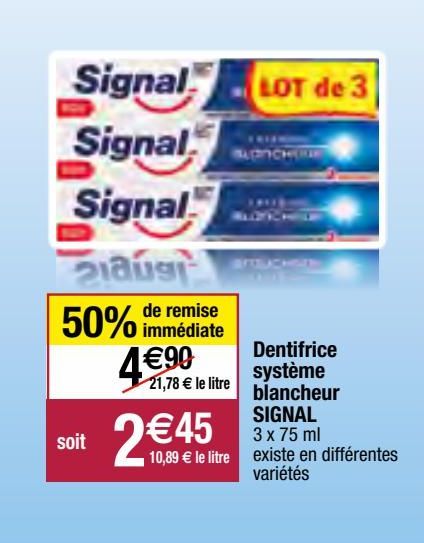 dentifrice système blancheur Signal