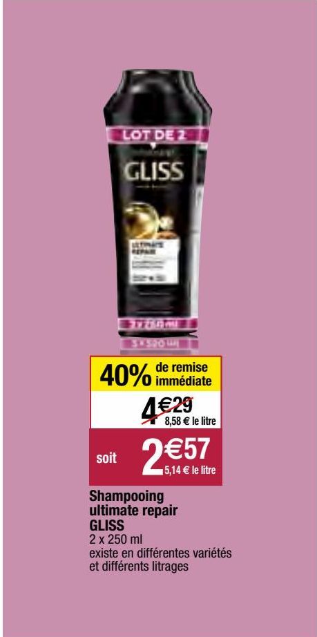 shampoing ultimate repair Gliss