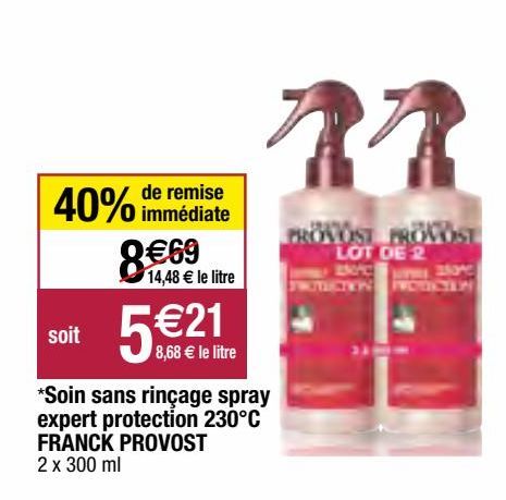 soin sans rinçage spray expert protection 230°C Franck Provost