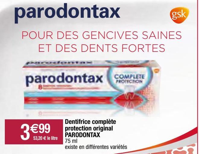 dentifrice complète protection original Parodontax