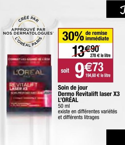 Soin de jour dermo revitalift laser X3 L'Oréal