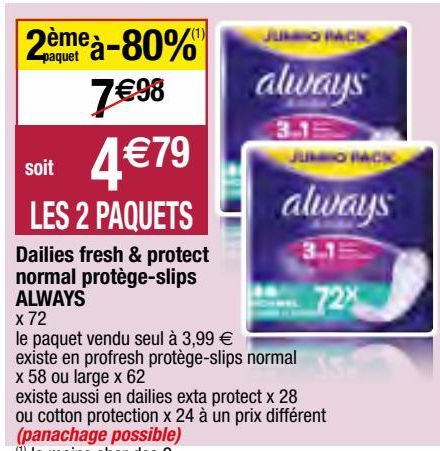 Dailies fresh & protect normal protège-slips Always