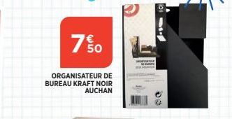 7€ 50  ORGANISATEUR DE BUREAU KRAFT NOIR AUCHAN  Ma 