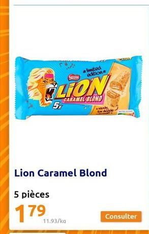 LION  CARAMEL BLOND  5x  limited edition  11.93/kg  mady for donde  Lion Caramel Blond  5 pièces  179  Consulter 