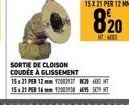 SORTIE DE CLOISON COUDEE A GLISSEMENT  15 x 21 PER 12mm 2007 T 15 21 PER 16 1201  15 X 21 PER 12 MM  820  MT683 