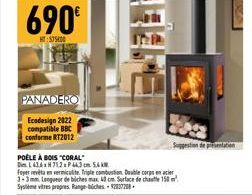 690€  HT:$75000  PANADERO  Ecodesign 2022 compatible BBC conforme RT2012 
