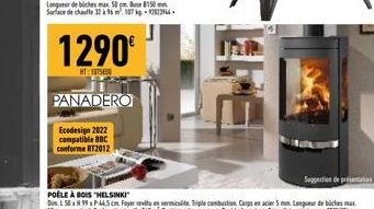 1290€  HT:1075400  PANADERO  Ecodesign 2022 compatible BBC conforme RT2012 
