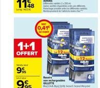 1+1  OFFERT  99%  Les  95  0,41€  Rasoirs GILLETTE  chargeables  S  12  GDL 