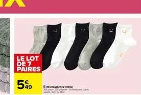 le lot de 7 paires  5%9  mi-chaussettes f 