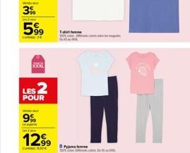 L  Vendu  3%  599  XXX  No  LES  POUR  Vend  9%  La p 2  1299  Lu£50€  T-shirt femme  Pyjama femme 