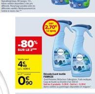 -80%  SUR LE 2  Wender  4%  LLENC  0%  2,70€  Desodorant FEBREZE 