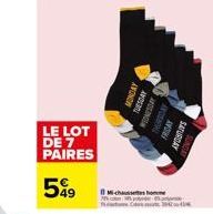 LE LOT DE 7 PAIRES  5%9  MONDAY TUESDAY WEDNESDAY  Michae  FRIDAY  SATURDAY  Code 