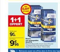 1+1  OFFERT  99%  Les  95  0,41€  Rasoirs GILLETTE  chargeables  S  12  GDL 