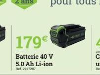 179€  Batterie 40 V  5.0 Ah Li-ion Ref. 2927207 