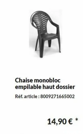 chaise monobloc 