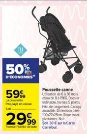 poussette canne Carrefour