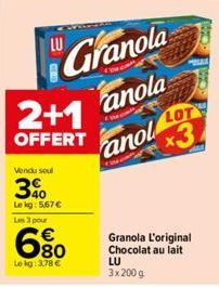 chocolat au lait Granola