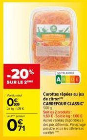 -20%  SUR LE 2  Vendu seu  89 Leig:10 €  Le 2 produ  091  MUTH-SCORE 