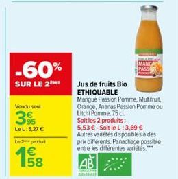 jus de fruits bio Orange