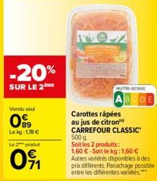 carottes râpées Carrefour