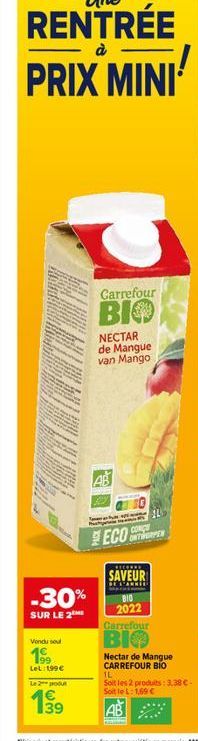 nectar de mangue Carrefour