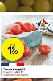 lekg  869  tomate allongée catégorie 1, calibre 47 au rayon fruits et légumes  fruits  lecomes  d 