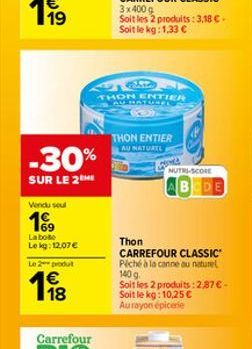 thon au naturel Carrefour