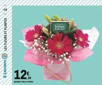 18  e.leclerc les fleurs et plantes  12€  bouquet bulle school  bonne  rentree  