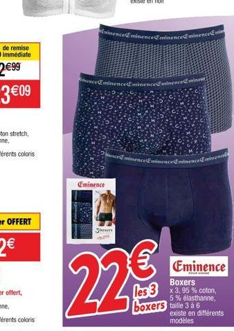 Eminence  Showers  Einence EminenceEminenceEminence  minenceEminenceEminence Emines  ce Eminence EminenceEminence Eminenc  les 3 boxers  Eminence Boxers  x 3,95% coton, 5 % élasthanne, taille 3 à 6 ex