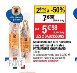 saucisson sec aux noisettes Cora