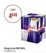 L'UNITE  4649  Energy drink RED BULL 4x 250 ml (1 L)  Red Bull  INE 