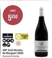 L'UNITE  5€50  CONSERVER  000 OF  AOP Saint-Nicolas-De-Bourgueil 2020 Domaine De Grollay  Feminalise 7021  8 