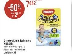 -50% 2⁰  Culottes Little Swimmers HUGGIES  HUGGIES  www  HE 