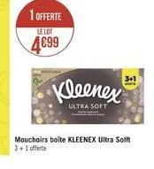 kleenex  ultra soft  3+1  mouchoirs boite kleenex ultra solft 3+1 offerte 