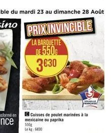 cuisses de poulet marinées à la mexicaine ou paprika 550g le kg: 6000  volaille française 