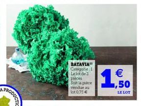 BATAVIA Categone 1 Le lot de 2 pièces Soit la pièce vendue au lot 0,75 €  1  E  1,50  LE LOT 