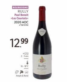 BOURGOGNE RULLY Paul Benoit «Les Courtots 2020 AOC 5615744  12.99  2-3 ans  16-18°C  A Ample & Rond  201  Rully  Het 