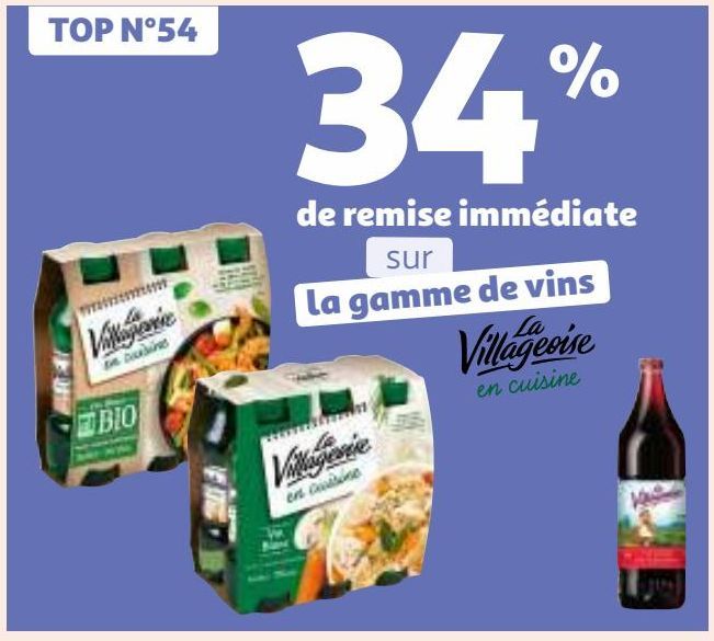 34% de remise immédiate sur la gamme de vins